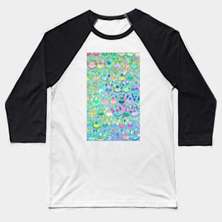 Art Deco Watercolor Patchwork Pattern 1 Baseball T-Shirt